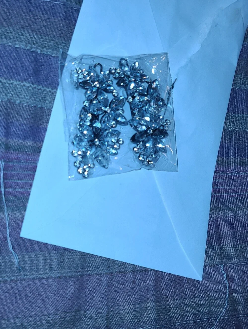 Silver Floral Crystal Hair Clips - Women Accessories